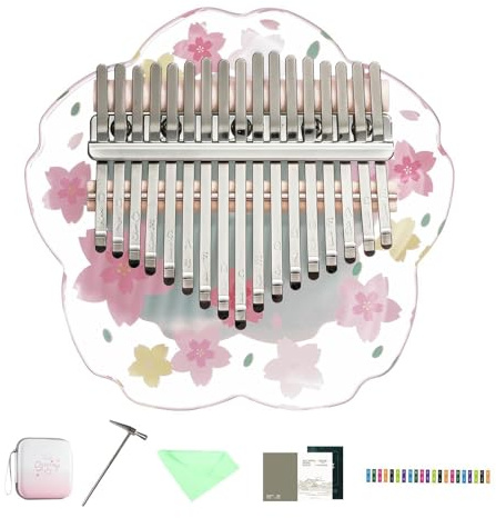 Pianoforte da pollice, Mbira in acrilico a 17 tasti, pianoforte portatile da, include martello per accordatura e istruzioni di studio, ideale per bambini, adulti e principianti, regalo di Natale,