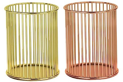 Healeved 2stücke Bleistifthalter Aus Aufbewahrungsbehälter Für Stifte Kosmetikpinselhalter Make-up-organizer Goldener Rosen Gold
