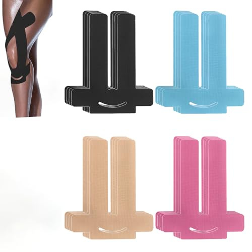 Yoedge 16 Stück PreCut Kinesiotapes Knie-Kinesiotapes Vorgeschnitten for Knees,Physio Tape für Knieschmerzen,selbstklebende Kniebandagen mit anatomischem Haftdesign