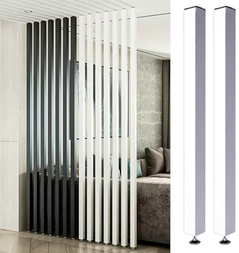 Separador de habitación de listones de madera, altura ajustable de 71 a 203 cm, divisores de pared para sala de estar y oficina, separadores de espacio
