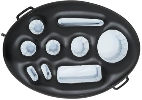 Floating Drinks Holder,Floating Drink Holder Inflatable Drinks Holder Pool Beer Drinks Holder Multifunctional Drinks Cooler Tray PVC Blow Up Cup Coasters for Pools Hot Tub(Black)