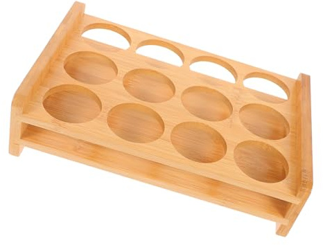 HEALEEP Bamboo Bullet Cup Holder for Whiskey Cups Tray Whiskey Glasses Organizer for Shot Glasses Display Holder Stand
