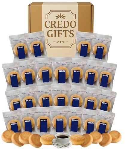 Scottish Shortbread Biscuits Gift Set Treats – 25 Buttery Mini Biscuits Individually Wrapped in Hamper Box – Afternoon Tea Hamper, Teatime Treats, Snack Box for Sharing & Gifting