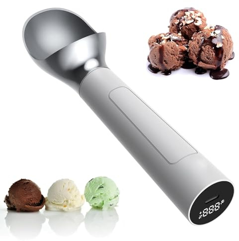 Cuillère à crème glacée électrique chauffante avec affichage LED, sans bouton, facile à utiliser, capacité de 56,7 g