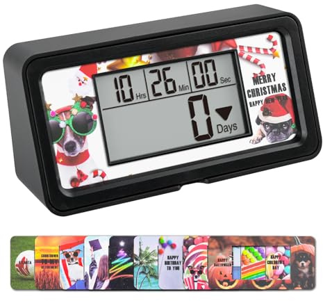 YOOREAL 9999 Tage Digitaler Countdown Tage Timer Countdown | mit 10 Papierkarten Hintergrundbeleuchtung Summer Alarm für Ruhestand Urlaub Hochzeit Weihnachten Neues Baby Küche Kochen