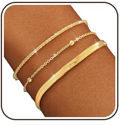 ZOERAY Bracelet Femme Or Argent Ensemble Chaîne Bracelets Plaqué Or Femme 18 Carats Serpent Twist Empilable Lot Bracelet Jonc Doré Argent Reglable Bangles Bijoux Fantaisie Cadeau pour Femme Fille
