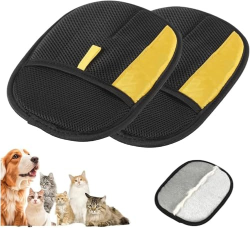 TimnoPaws 2pcs Electrostatic Pet Hair Removal Glove 2026, Washable & Reusable Cat & Dog Hair Remover Gloves for Furniture, Couch, Carpet,Car Bedding & Clothes, Fur Remover Glove
