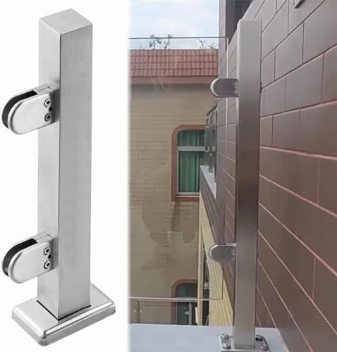 Kit di Ringhiera in Vetro per Balustrade con Morsetto Verticale per Pannelli di Vetro, Ideale per Terrazzi, Patii, Case e Balconi, 1 Pezzo (Terminale da 85 cm)