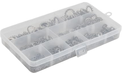 Kit de 555 Arandelas Dentadas Externo de Acero Inoxidable 304 – Arandelas de Seguridad Bloqueo y Resistente en Variedad de Aplicaciones Industriales y Automotrices, Estrella con Dientes Externos