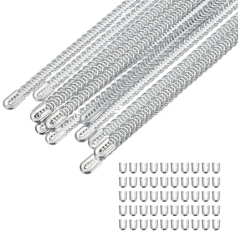 QUARKZMAN 12Pcs Spirale Metallo Stecche Corsetto 14x2 Inch Acciaio Inossidabile Stecche PreTagliate Punte Stecche Con 50 Pcs Teste A Cappuccio Per Costumi Sartoria Cucito