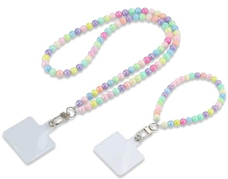 RJTCXJS Anti Theft Phone Strap Crossbody & Phone Wrist Strap Anti Theft | Adjustable Beaded DesignPhone Lanyard Cross Body Neck Straps Compatible with Most Mobile Phone