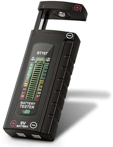 URAQT LED Digital Battery Tester, Detector Battery Level Checker, LED Display No Battery Required Universal Household Digital Electrical Battery Checker Tester Type A for AA AAA C D 9V 1.5V Cell