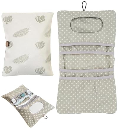 JEXOWIQ Organizador Cuna, Bolso Colgante para Cama de Bebé, Colgar Bolsas de Almacenamiento Baby Cuna, Organizador de Pañales para Bebé, Organizador Colgante para Juguetes Pañales Ropa
