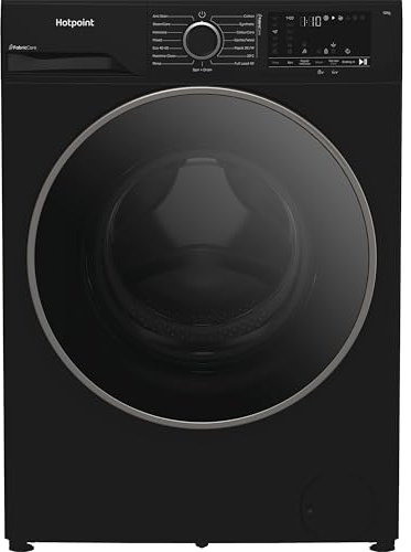 Hotpoint Front Loading Washing Machine, 12 kg, 1400 RPM, LED Display, SteamCare, Anti-Stain, Digital Inverter Motor, 84.5x60x63 cm (Black)