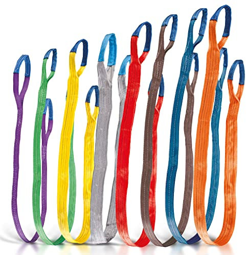 Safetytex Hebeband - Hochwertiger Hebegurt aus Polyester - Tragkraft wählbar - DIN EN 1492-1 - Schmale Rundschlinge - Flexibel und Sicher (1000 kg / 1 Tonne / 3 Meter)