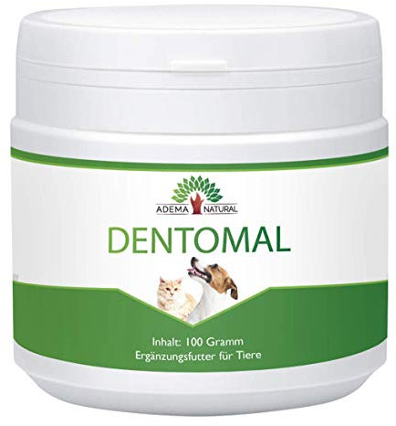 ADEMA NATURAL® DENTOMAL, Zahnsteinentferner & Zahnpflege - gegen Mundgeruch bei Tiere - Hund & Katz, Dental + Zähne