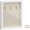 SONGMICS 3D Bilderrahmen zum Befüllen, Fotorahmen mit Schnur, Klammern, Stecknadeln, DIY, Schaumstoffplatte mit Leinenoberfläche, Glas, MDF, 22,5 x 4 x 27,5 cm, Geschenkidee, weiß RPF007W01