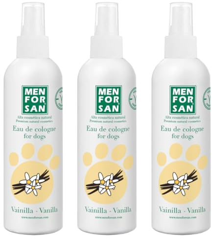 Menforsan Eau de Toilette per cani con aroma di vaniglia 125 ml - Confezione da 3 unità