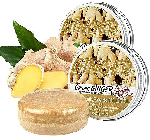 2Stück Ginger Shampoo Bar - Ingwer-Haarwuchs-Riegel Gegen Haarausfall, Fördert Gesundes Haarwachstum