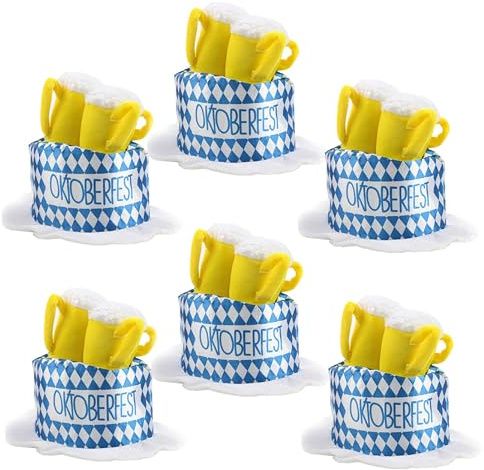 Adult Oktoberfest Bavarian Beer Stein Hat Blue White Fancy Dress Costume | blue and white design, one size 58cm/23 head fit, several pack sizes, hand wash only, Oktoberfest fancy dress
