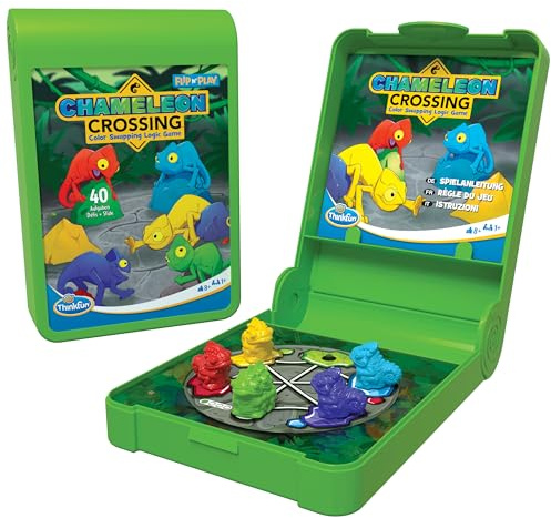 ThinkFun 76577 - Flip N' Chamäleon Crossing - das Reise-Logikspiel, für Kinder und Erwachsene ab 8 Jahren, ab 1 Spieler