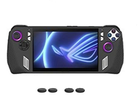 LICHIFIT Funda protectora de silicona + tapas basculantes para consola de juegos portátil ASUS ROG Ally, funda trasera para joystick, juego de accesorios