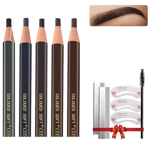 Maquillaje de Cejas, 5PCSLápices de Cejas, Kit Maquillaje de Cejas, Lápiz de Cejas, Kit de Maquillaje Para Cejas, Eyebrow Pencil, Lápiz Para Cejas Impermeable, Set de Lápiz Para Cejas Microblading