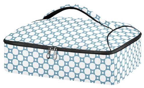 Mnsruu Hexagons Squares - Contenitore per casseruole per cibi caldi o freddi, borsa termica per casseruole con coperchio, per viaggi, feste, picnic, Esagoni, Piazze, Taglia unica, moderno