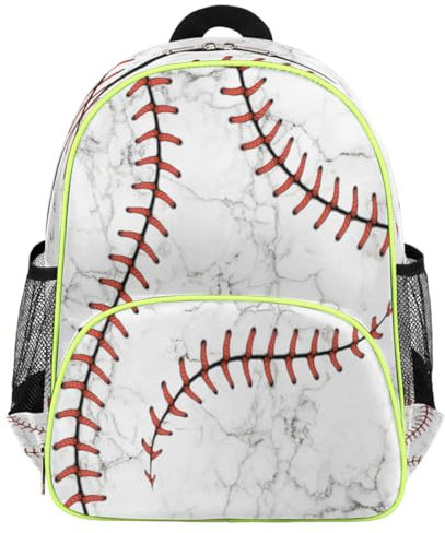 WowPrint Softball-Marmor-Kinder-Rucksäcke für Mädchen, Jungen, Kinder, Softball-Baseball, niedlicher kleiner Kleinkind-Rucksack, Schule, Kindergarten, Büchertasche, Reisen, lässiger Tagesrucksack,