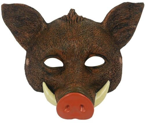 Tsffae 3D Realistische Wildschwein-Gesichtsmaske Pu-Schaum Schwein Gesichtsbedeckung Dress Up Party Tier Cosplay Rave Maske Halloween Maskerade Party Requisiten