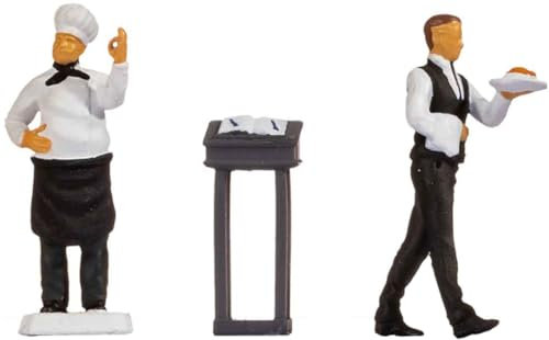 NOCH Tiny-Scenes „Restaurant“, mit handkolorierten Figuren, H0 Maßstab 1:87 perfekt für Dioramen und Modelleisenbahn