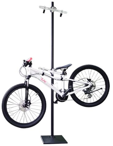 Fahrradständer Boden für 2 Fahrräder Belastbar Bis 80kg Verdickter Stahlrohr-Parkplatzträger, Verstellbarer Haken Fahrradträger für Mountainbike Rennrad MTB