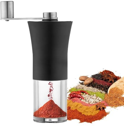 Molinillo de café manual de acero inoxidable y mecanismo de cerámica sin niveles, molinillo de café a mano con mecanismo cónico, molinillo de café manual, ajuste preciso del de molienda