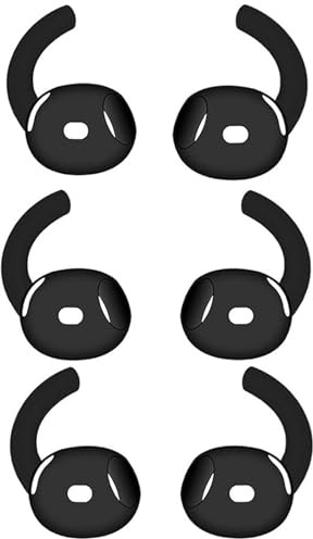 [3 Paar] Ersatz-Ohrstöpsel Hooks für Airpods 4, Silikon-Ohrstöpsel für Airpods4 (Schwarz)