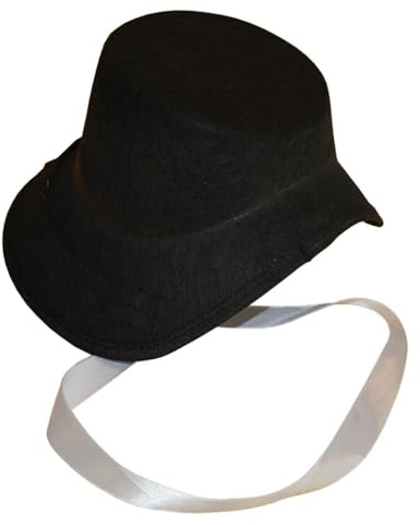 Manav Traditional Welsh Wales Cockle Bonnet Hat for Children Kids Girls St. David's Day Headwear Dress Up Accessories Lightweight Breathable Gifts for Girls Black