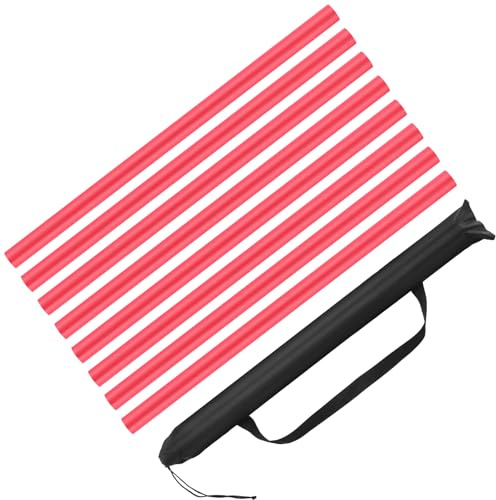 Motionchic 8 Pieces 23.6 Inches Kali Sticks Foam Padded Escrima Sticks for Safe Practice Training Martial Arts and Karate with 4 Carry Bag Case(Red)