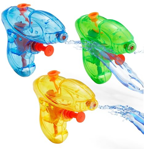 15 x vattenpistoler, 8 cm, set för barn och vuxna – med hög räckvidd – vattensprutpistol sprutpistol liten mini för barn (15 x vattenpistol – 8 cm)