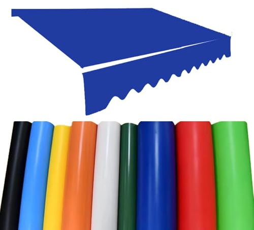 Tenda da sole retrattile in PVC, 3,5 x 3,5 m, di ricambio, impermeabile, in PVC, per terrazza, mercati, negozi, colore blu reale