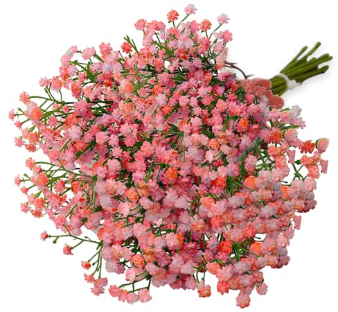 CENCERY 10 leichte rosa künstliche Schleierkraut-Stiele, Dekoration für Displays, Brautsträuße, DIY-Projekte und Eventdekoration