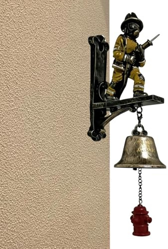 Hiemible Feuerwehr Türklingel,Lauter Alarmton Klingel - Retro Deko Türglocke Für Haustür Garten Wohnung | Für Wand Eingangstür Garten Zuhause Hof Eingang