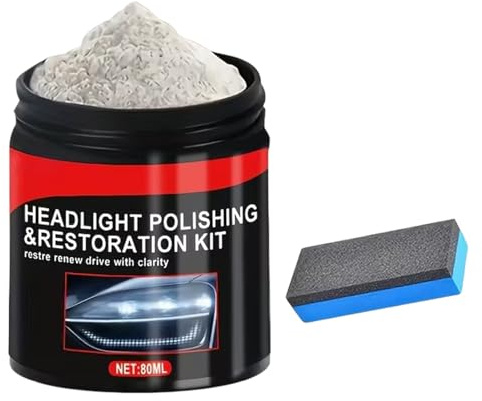 Kit de limpieza de faros delanteros, polvo de pulido de lentes automotrices, kit de restauración de lámparas, para vehículos, camiones, SUV, parabrisas, hogar, cocina, baño, ventana