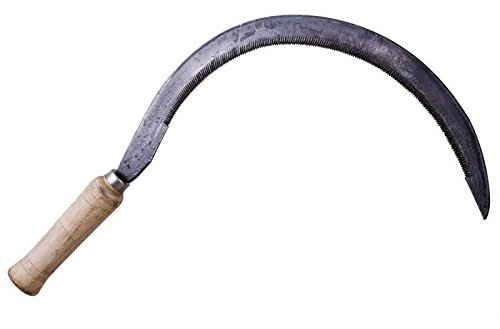 ANGARDEN Handsichel Holzgriff Rundsiche Sichel lSensensichel Gebogen Sense 40 cm