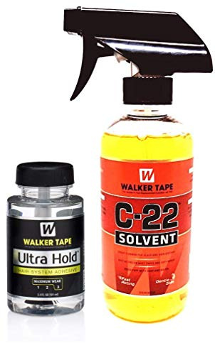 Walker Tape Ounce (355 mL) C22 Citrus Solvent Wig Glue Remover with 3.4 Ounce Ultra Hold Hair System Wig Adhesive WKR-UH-3.4+-C22-12 Custom