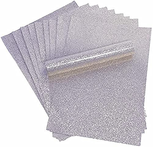 Lot de 10 feuilles cartonnées A4 à paillettes douces au toucher qui ne tombent pas, 250 g/m² (argenté)