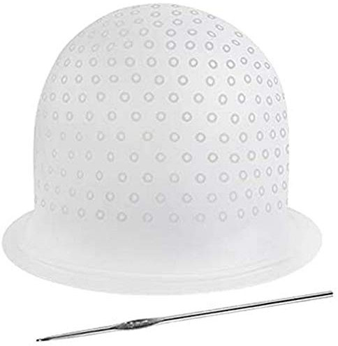 Haare Kappe SträHnchenhaube Haarhaken Silikon SträHnchenhaube SträHnenhaube Haar FäRben Haube Haare FäRben Kappe Haar Hervorhebung Kappe Salon FüR Haus HaarefäRben ZubehöR Weiß Mit Hair Haken