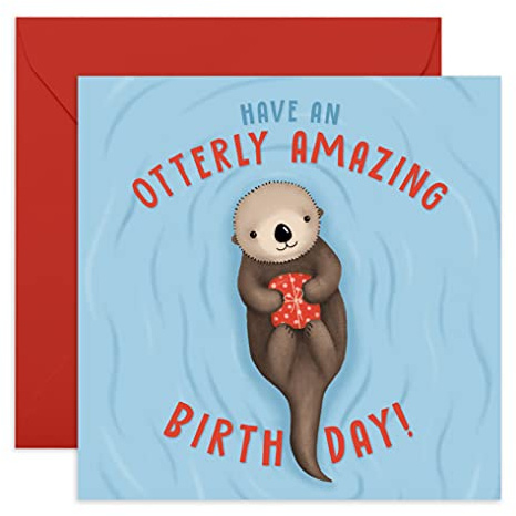 Central 23 - Lustige Geburtstagskarte für Frauen - Have an Otterly Amazing Birthday - süße Glückwunschkarte für Mutter - Lustige Geburtstagskarte für Männer - Mit witzigen Aufklebern