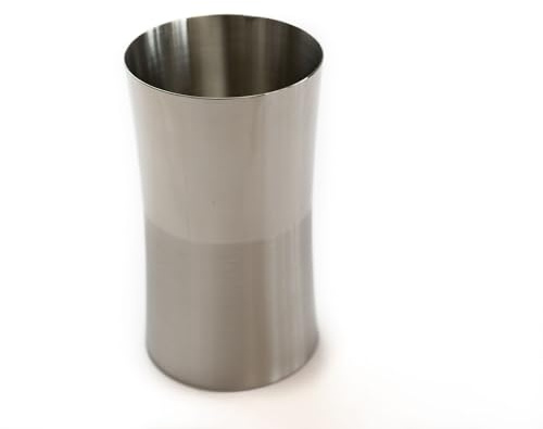Bagnoxx Zahnputzbecher 6,5cm x 11,5cm Silber Edelstahl | Zahnbürstenhalter, Aufbewahrung für Zahnpasta, Badezimmer-Organizer, Ablage für Waschbecken