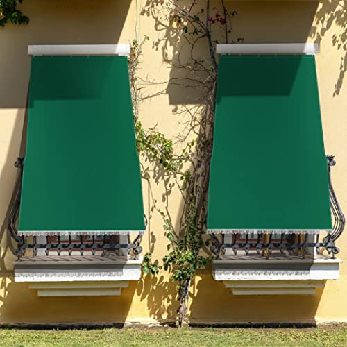 Tenda da Sole a Righe a Caduta Balcone Veranda o Terrazzo Ombreggiante con Kit 6 Anelli e Ganci Tessuto Resistente Antistrappo da Esterno Porta Finestra Casa Bar Pub Gazebo Misura cm 145x250 Circa