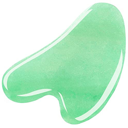 Gua Sha Massagegerät, Natur-Stein Jade Gua Sha Stein für Gesichtsmassageger SPA Hautpflege, Gesichtsbildner für Augen, Kiefer, Nacken- und Körpermuskulatur, Entspannend Entlastend Anti-Aging