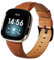 KADES kompatibel für Fitbit Versa 3 Armband, Echtleder Ersatzarmband kompatibel für Fitbit Versa Sense Armband, Herren und Damen weiches Lederarmband für Fitbit Versa 3 Uhr (Braun)